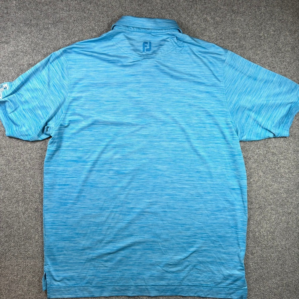 FootJoy Polo Shirt Mens XL Blue Space Dye The Seagate Country Club Golf Top - Picture 8 of 8